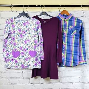 LOT of 3: Two dresses & 1 Button-down Girls 14-16